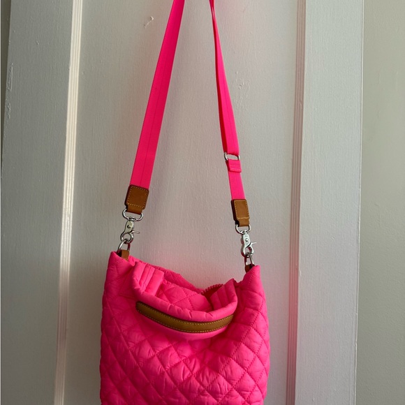 MZ Wallace Neon Pink Quilted Crossbody Bag - Picture 4 of 4